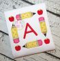 Pencil School Apple Frame Applique | Machine Embroidery Designs by JuJu
