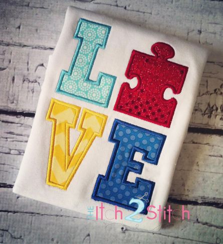Puzzle LOVE Applique | Machine Embroidery Designs by JuJu