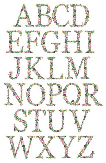 English Garden Monogram | Machine Embroidery Designs by JuJu