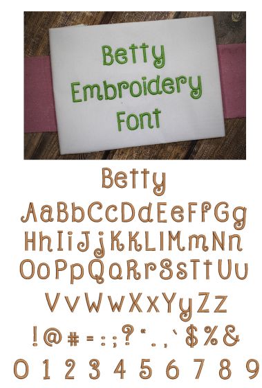 Betty Embroidery Font Machine Embroidery Designs by JuJu