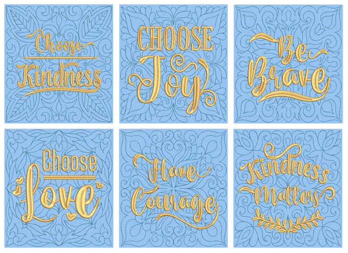 Words To Live By Quilt Blocks | Machine Embroidery Designs by JuJu