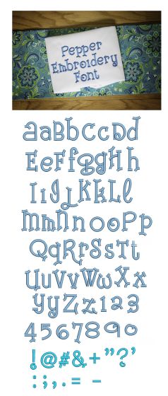 Pepper Embroidery Font Machine Embroidery Designs by JuJu