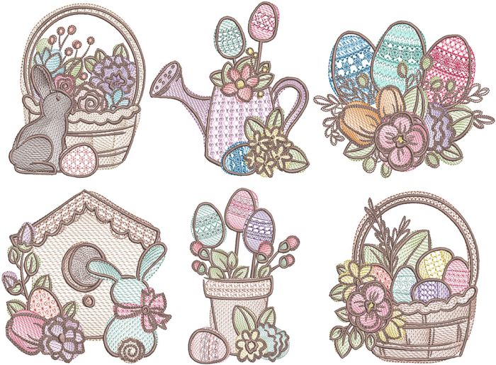 Sketchy Easter | Machine Embroidery Designs by JuJu