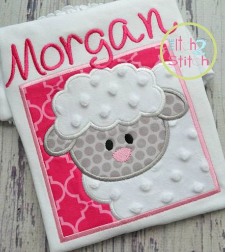 Lamb Box Applique | Machine Embroidery Designs by JuJu
