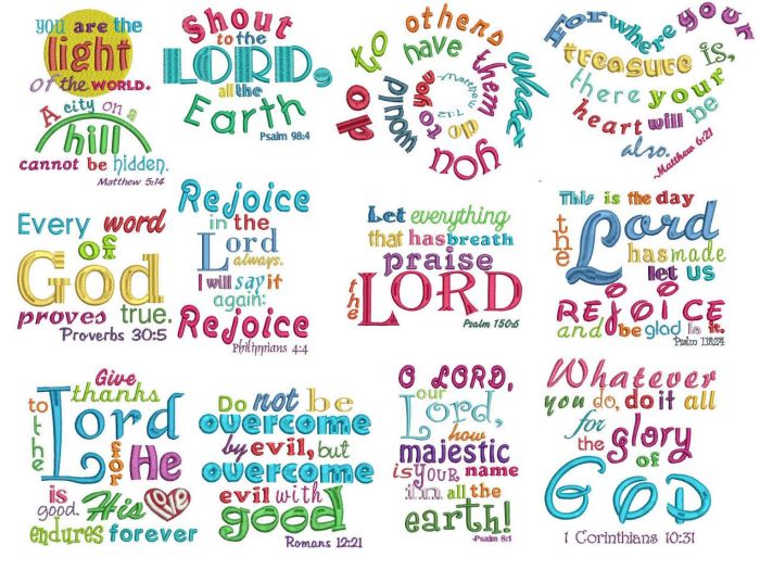 Bible verses Heavenly Inspirations Set 2 Machine Embroidery Designs by JuJu