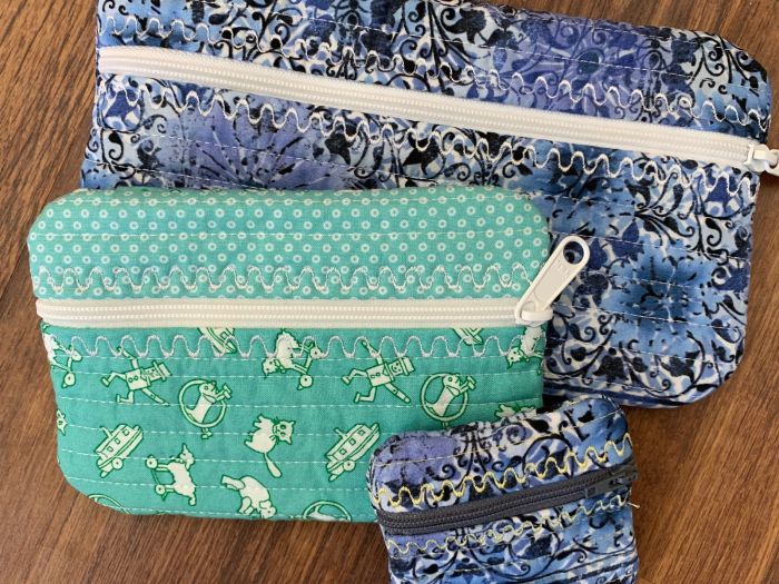 Quilted In The Hoop Zipper Bags 3 | Machine Embroidery Designs by JuJu