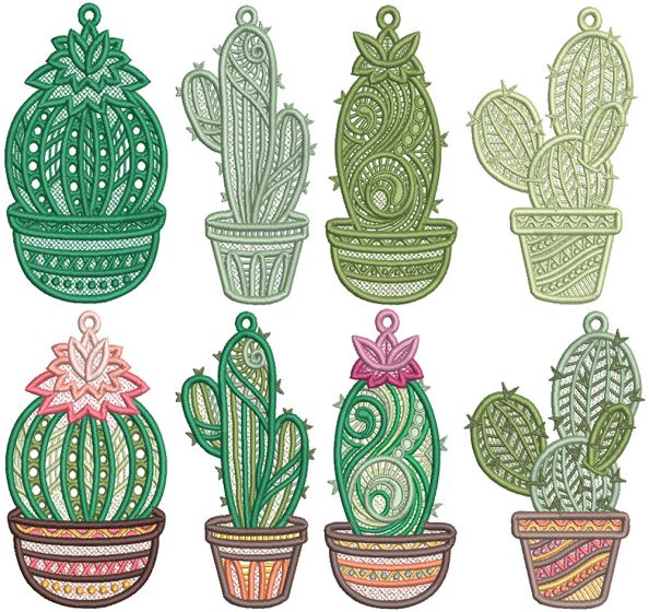 Free Standing Lace Cactus | Machine Embroidery Designs by JuJu