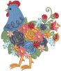 Folk Art Chickens Filled Machine Embroidery Designs by JuJu