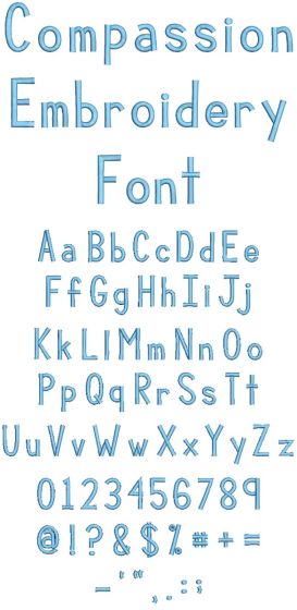 Compassion Embroidery Font | Machine Embroidery Designs by JuJu