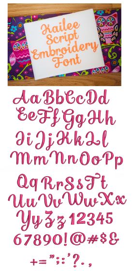 Kailee Script Embroidery Font Machine Embroidery Designs by JuJu