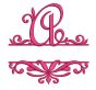 Elegant Split Damask Monogram Machine Embroidery Designs by JuJu