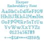 Harper Embroidery Font | Machine Embroidery Designs by JuJu