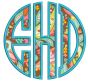Circle Applique Monogram Alphabet Machine Embroidery Designs by JuJu
