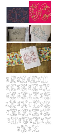 Embroidery Bean Stitch Interlocking Ribbon Monogram Machine Embroidery Designs by JuJu