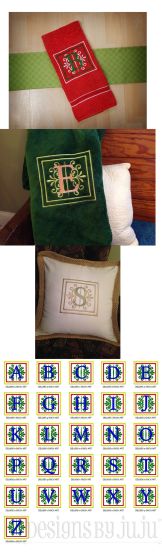 Fancy Block Monogram Alphabet Machine Embroidery Designs by JuJu