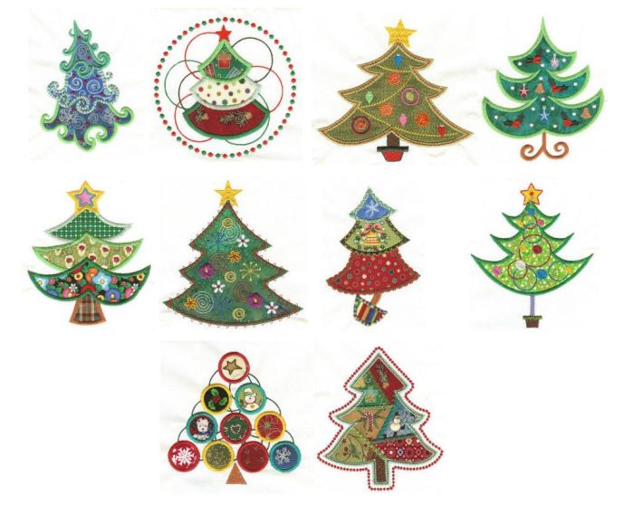 O Christmas Tree Applique Machine Embroidery Designs by JuJu 