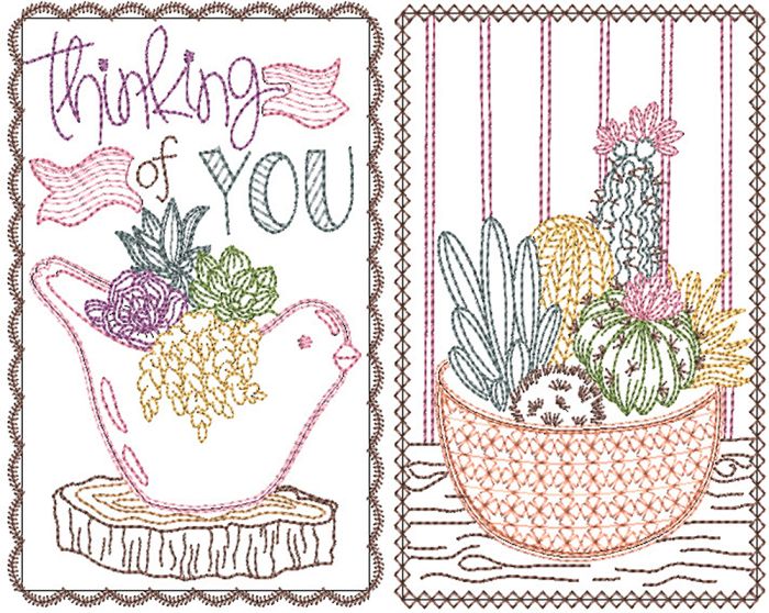 Just Because Greeting Cards Set 3 | Machine Embroidery Designs by JuJu