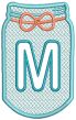 Mason Jar Embossed Alphabet | Machine Embroidery Designs by JuJu