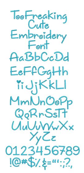 Too Freaking Cute Embroidery Font Machine Embroidery Designs by JuJu