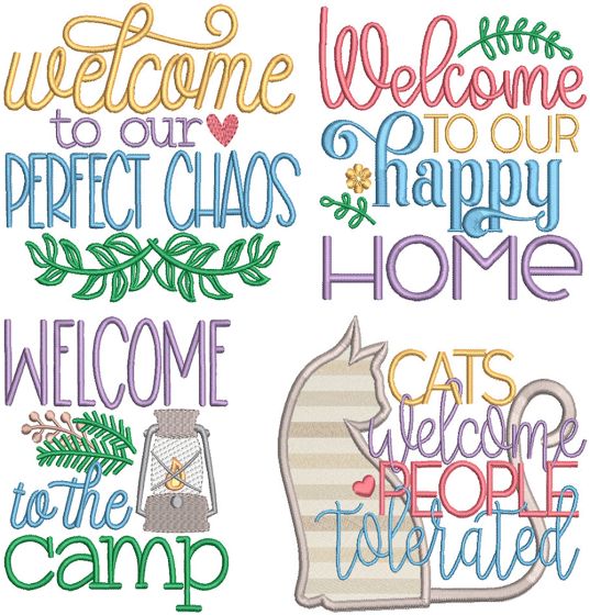 Welcome Signs 1 | Machine Embroidery Designs by JuJu