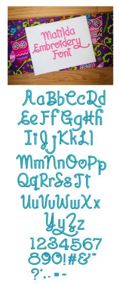 Matilda Embroidery Font Machine Embroidery Designs by JuJu