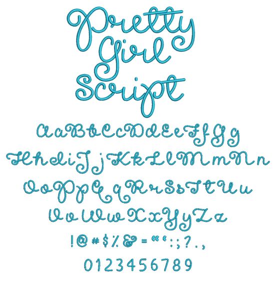 Pretty Girl Script Embroidery Font Machine Embroidery Designs by JuJu