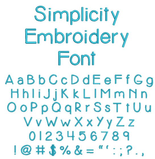 Simplicity Embroidery Font Machine Embroidery Designs by JuJu