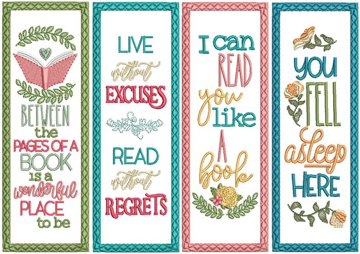 ITH Bookmarks Set 10 | Machine Embroidery Designs by JuJu