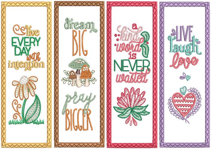 ITH Bookmarks Set 15 | Machine Embroidery Designs by JuJu