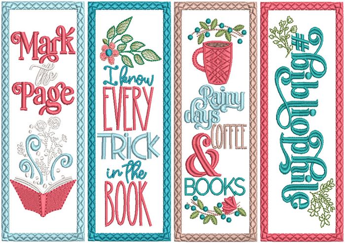 ITH Bookmarks Set 4 | Machine Embroidery Designs by JuJu