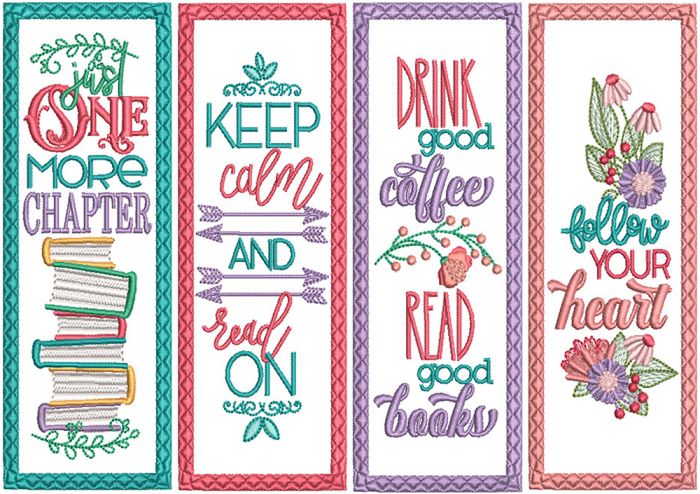 ITH Bookmarks Set 5 | Machine Embroidery Designs by JuJu