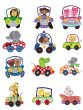 Cute Animals in Cars Applique Machine Embroidery Designs by JuJu 