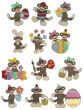 Easter Sock Monkeys Filled Machine Embroidery Designs by JuJu