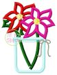 Poinsettias Jar Applique | Machine Embroidery Designs by JuJu