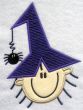 Stick Figure Witch Face Applique | Machine Embroidery Designs by JuJu