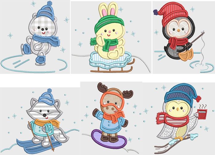 Arctic Friends Applique Machine Embroidery Designs by JuJu
