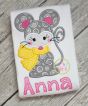 Mouse with Scarf Girl Applique | Machine Embroidery Designs by JuJu