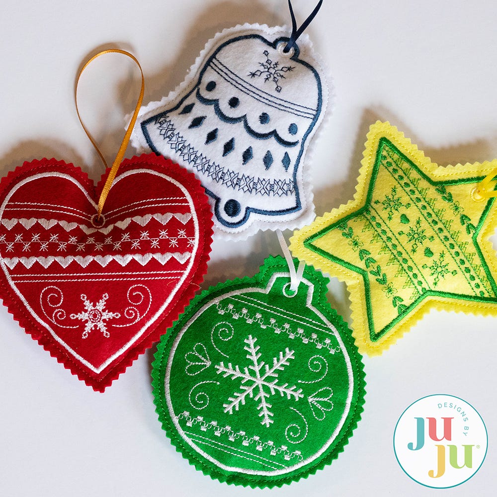 In The Hoop Nordic Ornaments 1 Project | Machine Embroidery Designs by JuJu