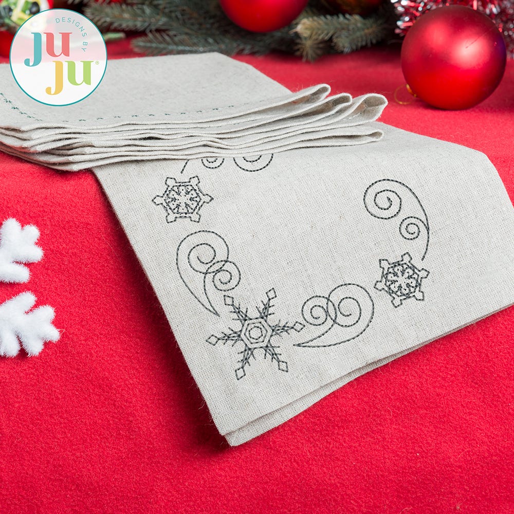 Snowflake Corner Embroidey Design | Machine Embroidery Designs by JuJu