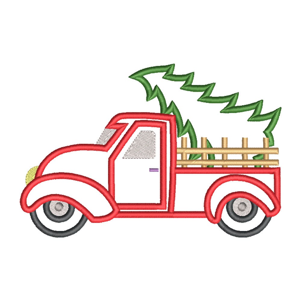 FREE Christmas Truck Embroidery Design | Machine Embroidery Designs by JuJu