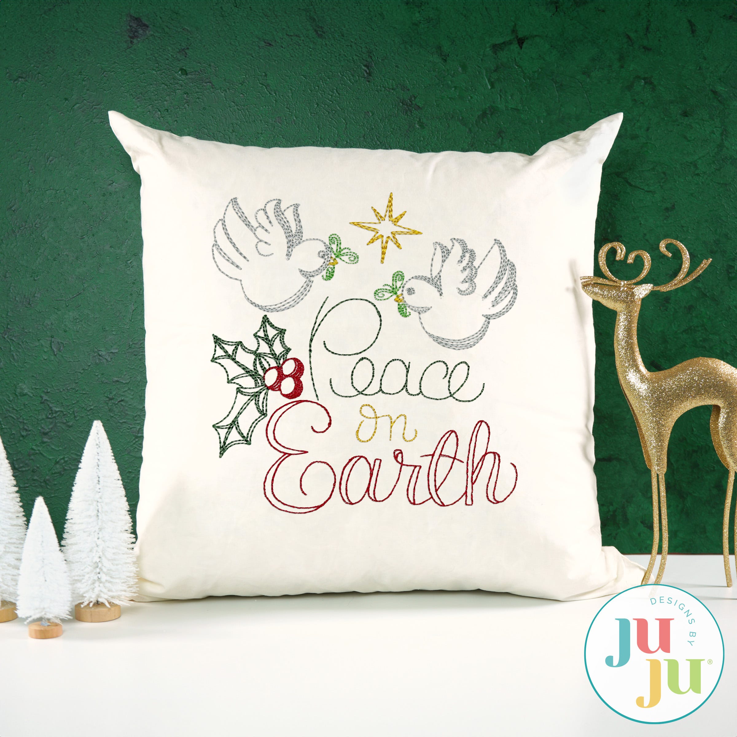 Simply Christmas Sketch 3 Embroidery Set | Machine Embroidery Designs by JuJu