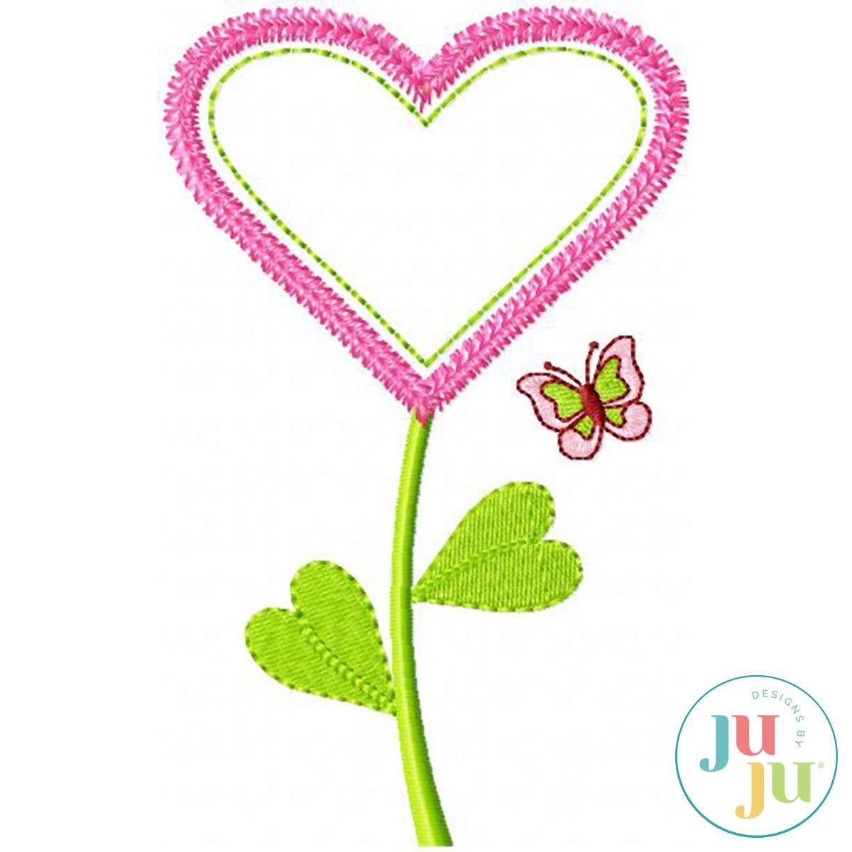 Applique Heart Flower by Oma's Place | Machine Embroidery Designs by JuJu