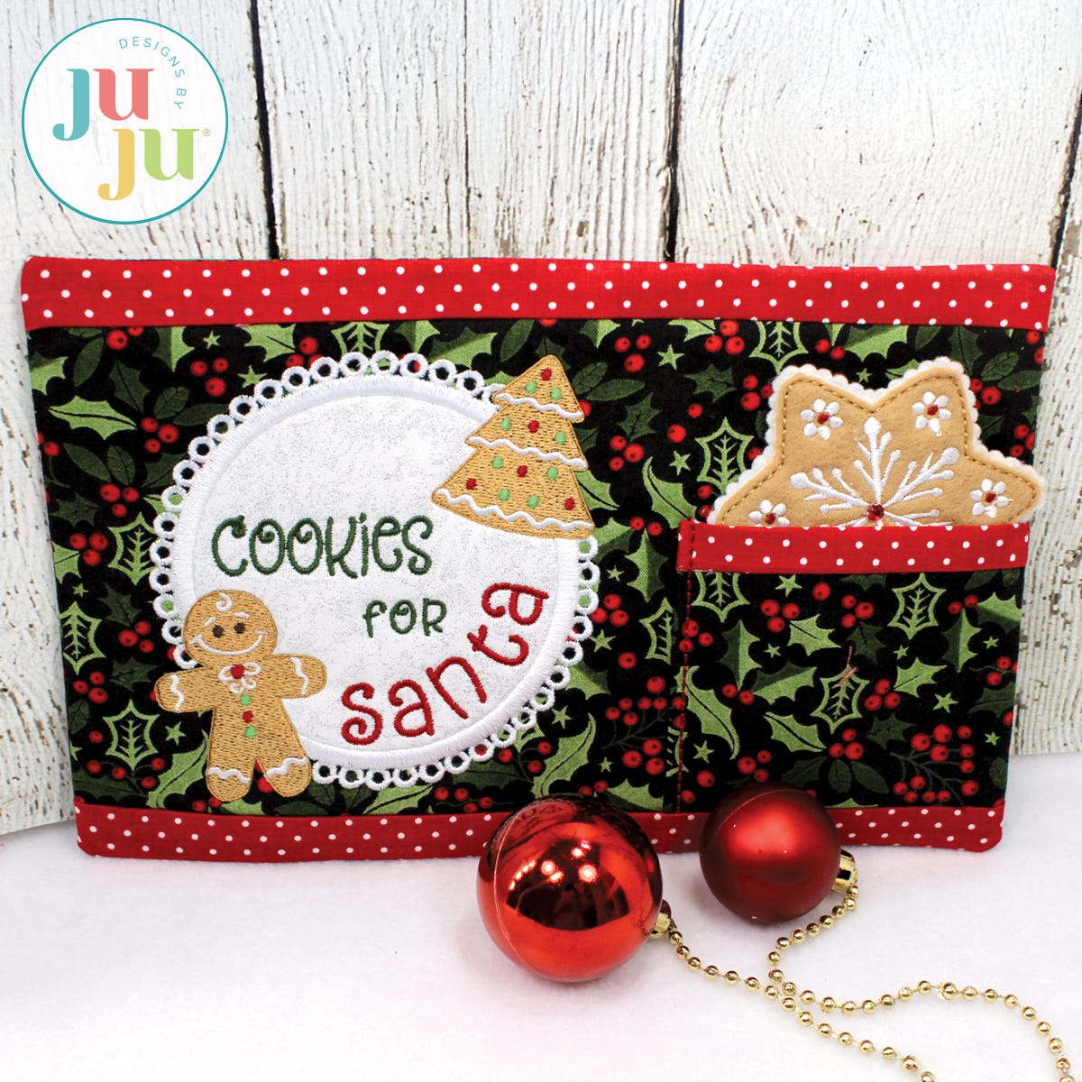 Santa Snack Mat by Oma's Place | Machine Embroidery Designs by JuJu