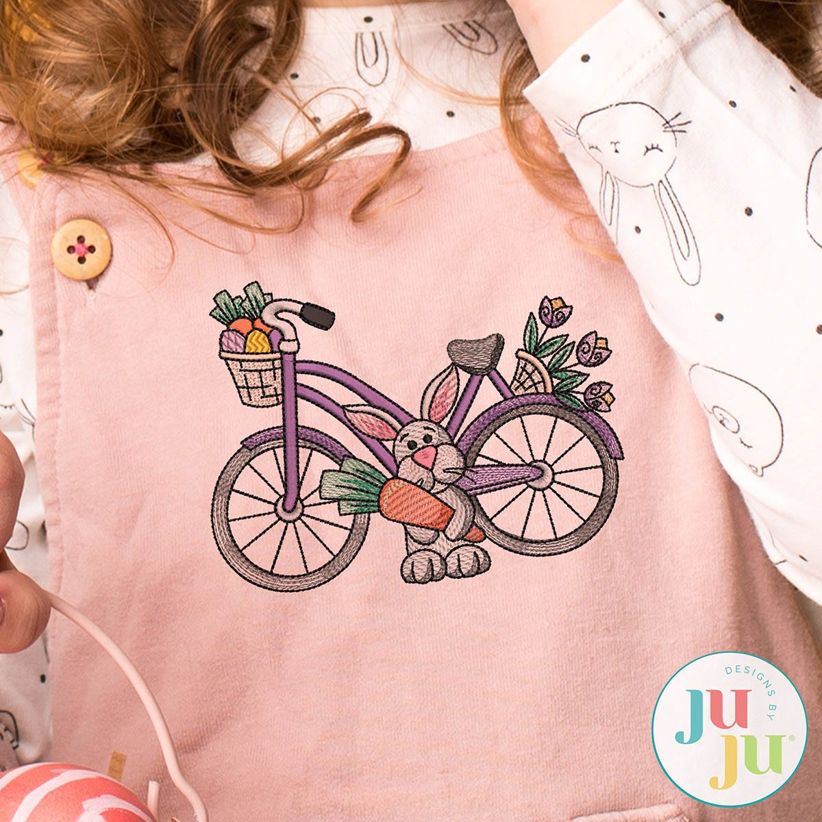 Easter Bicycles Sketch Embroidery Set | Machine Embroidery Designs by JuJu