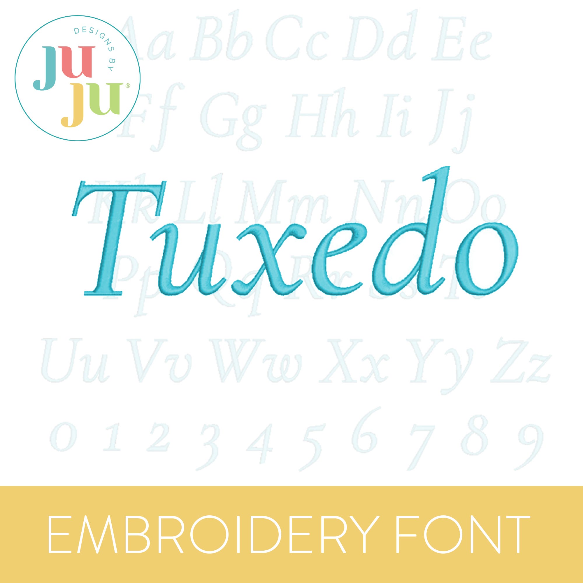 Tuxedo Embroidery Font | Machine Embroidery Designs by JuJu
