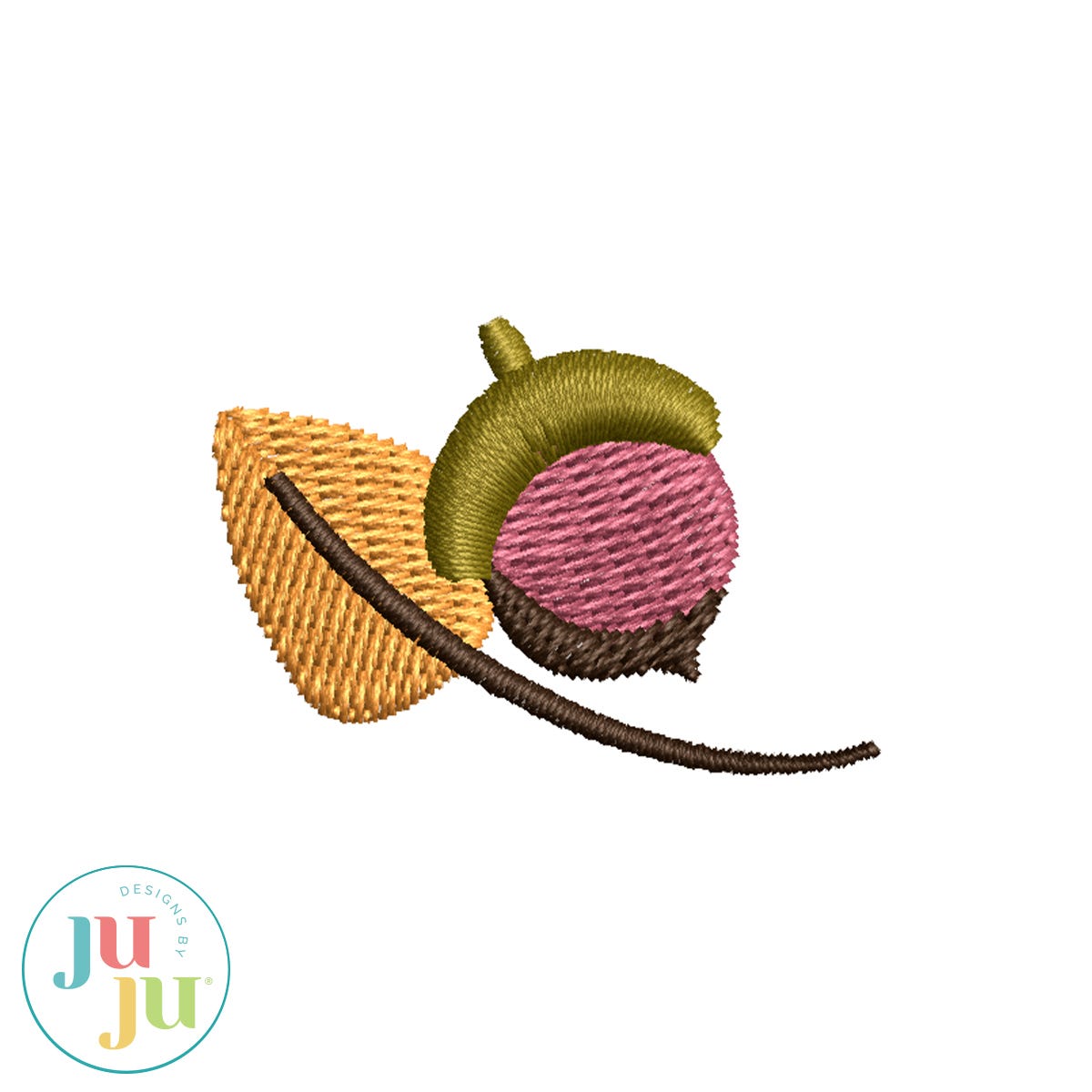 FREE Fall Acorn Embroidery Design by Oma's Place | Machine Embroidery Designs by JuJu