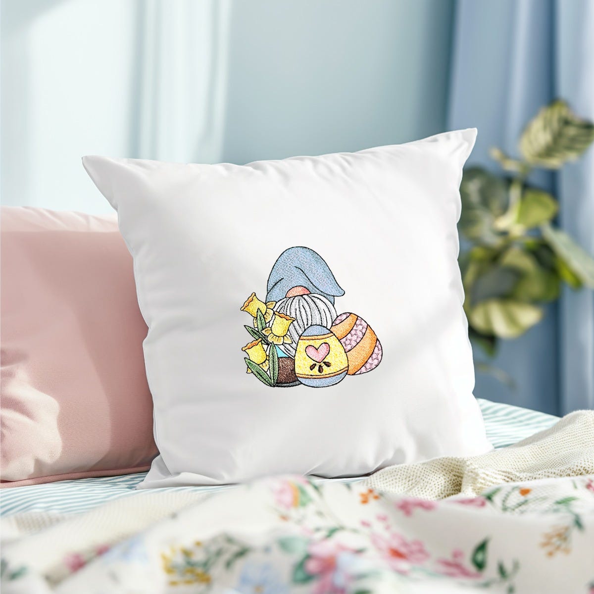 Easter Gnome Eggs Daffodils | Machine Embroidery Designs by JuJu