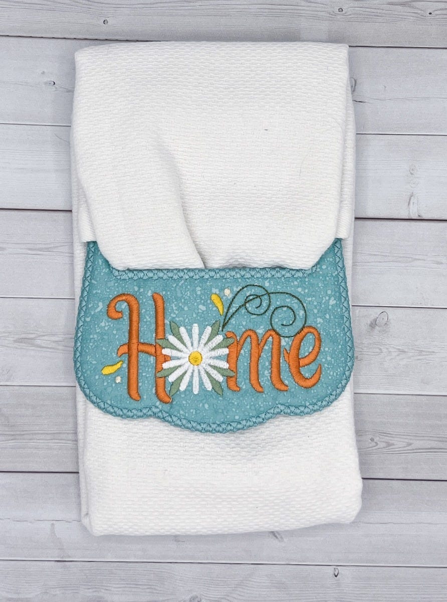 ITH Daisy Wrap Around Towel Topper | Machine Embroidery Designs by JuJu