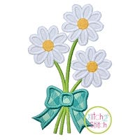 Daisy Bouquet Applique | Machine Embroidery Designs by JuJu