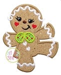Dancing Gingerbread Girl Applique | Machine Embroidery Designs by JuJu